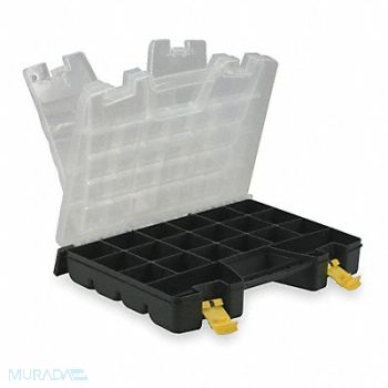 WESTWARD Adj Comprt Bx Dbl Latch Blk 3 1/2 in, 2HFR2