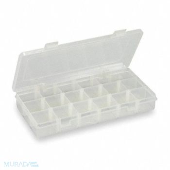 WESTWARD Adj Comprt Bx Dbl Latch Clr 1 3/8 in, 2HFR3