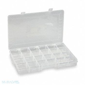 WESTWARD Adj Comprt Bx Dbl Latch Clr 1 7/8 in, 2HFR5