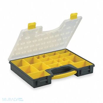 WESTWARD Compartment Box Black/Yellow 2 7/16 in, 2HFT1