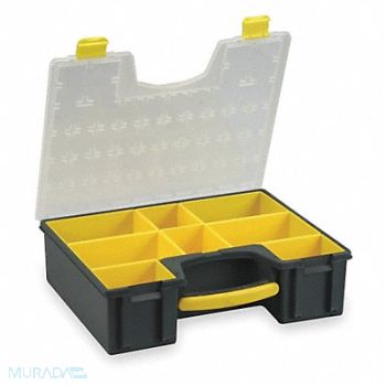 WESTWARD Compartment Box Black/Yellow 4 1/2 in, 2HFT2
