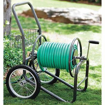 LIBERTY Garden Hose Reel Cart 10 in Steel, 2PAZ3