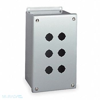 WIEGMANN Pushbutton Enclosure 30mm 6 Holes Steel, 2VB69