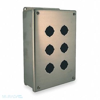 WIEGMANN Pushbutton Enclosure 30mm 6 Holes Steel, 2W837