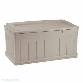SUNCAST Ext Deck Box/Bench Taupe PP 27 1/2 in, 2XJF7