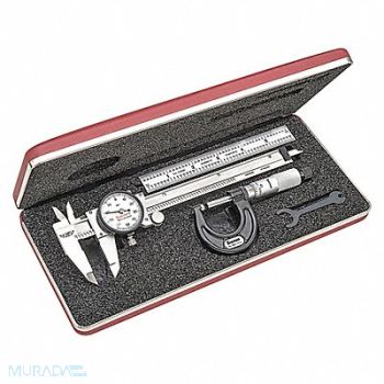 STARRETT Precision Measuring Kit Dial Caliper, 2ZUN7