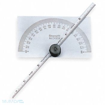 STARRETT Manual-Reading Protractor Grad 1 deg, 2ZUY4