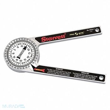 STARRETT Man-Reading Miter Protractor Grad 1 deg, 2ZUY6