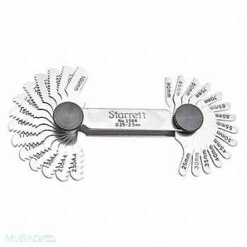 STARRETT Thread Pitch Gauge Set Thread Ang 60 deg, 2ZVC9