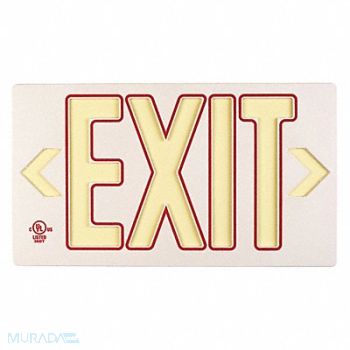 GRAINGER APPROVED D6996 Exit Sign 8 3/4 in x 15 3/8 in Plastic, 6RRF1