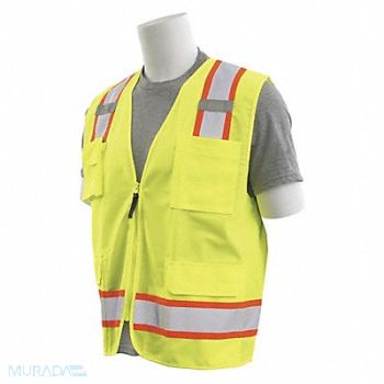 ERB SAFETY Surveyor Vest ANSI Class 2 Lime XL, 305X18