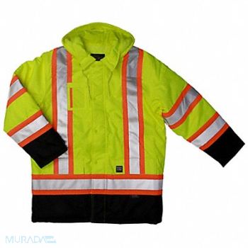 TOUGH DUCK High Visibility Jacket L Yellow/Green, 30WR93