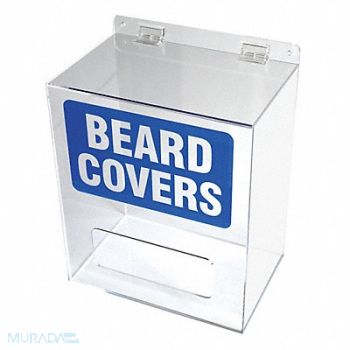 CONDOR Beard Cover Dispenser Clear/Blue Acrylic, 30ZE59
