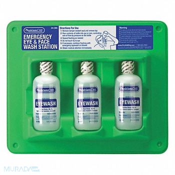 PHYSICIANSCARE Eye Wash Station 8 oz 11inHx12inWx2inD, 31AR01