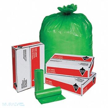 TOUGH GUY Biohazard Bags 33 gal Green PK100, 31DK99