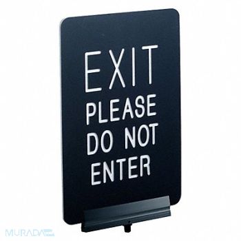 VISIONTRON Signage Engraved 11x7 in EXIT PLEASE, 31HH39