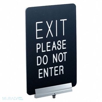 VISIONTRON Signage Engraved 11x7 in EXIT PLEASE, 31HH41