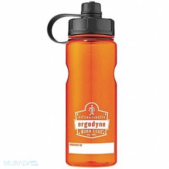 CHILL-ITS BY ERGODYNE Water Bottle 34 oz Orange BPA Free, 32NA96