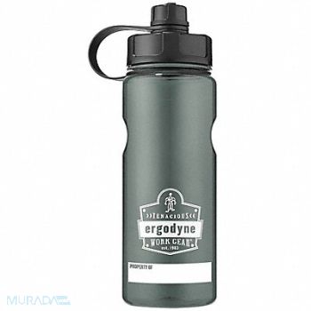 CHILL-ITS BY ERGODYNE Water Bottle 34 oz Gray BPA Free, 32NA97