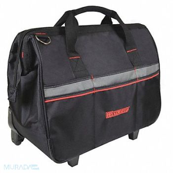 WESTWARD Rolling Tool Bag Black Polyester, 32PJ39
