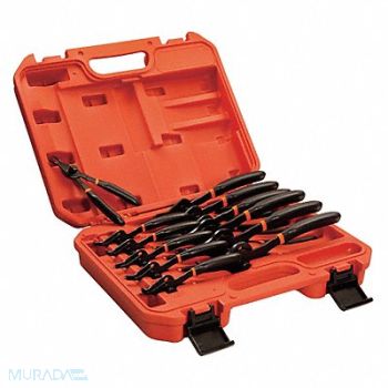 WESTWARD Retaining Ring Plier Set 0 45 90Deg 12pc, 33HD61