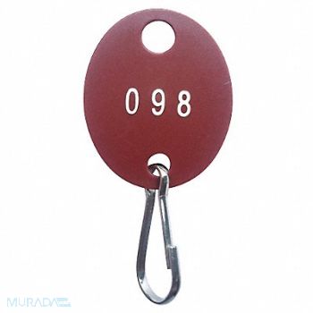 GRAINGER APPROVED Key Tag Numbered 201 to 300 Oval PK100, 33J885