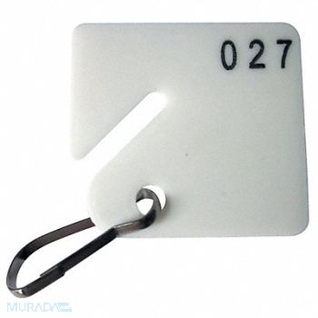 GRAINGER APPROVED Key Tag Numbered 1 to 40 Square PK40, 33J890