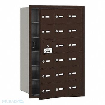 SALSBURY INDUSTRIES Horiz Mailbox USPS 18Dr Bz FL 35-1/4in, 33LJ91