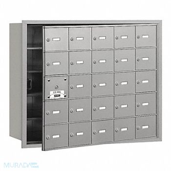 SALSBURY INDUSTRIES Horiz Mailbox USPS 25Dr Alum FL 29-3/4in, 33LR69