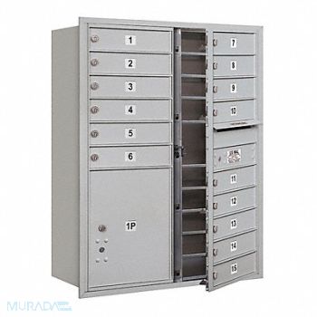 SALSBURY INDUSTRIES Horiz Mailbox USPS 16Dr Alum FL 41in, 33LU27