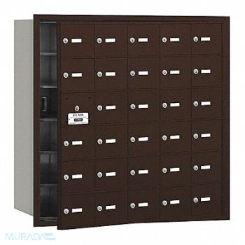 SALSBURY INDUSTRIES Horiz Mailbox USPS 30Dr Bz FL 35-1/4in, 33LW92