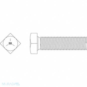 GRAINGER APPROVED Square Head Bolt Fastener L 6 in PK10, 33P336
