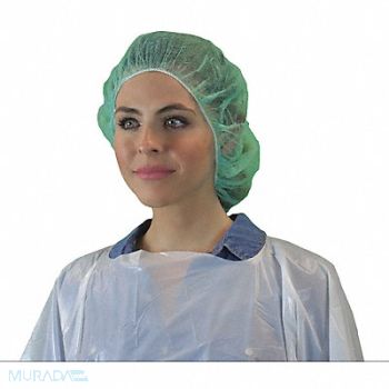 KEYSTONE H9100 Bouffant Cap 24in Green PP PK1000, 33UA78