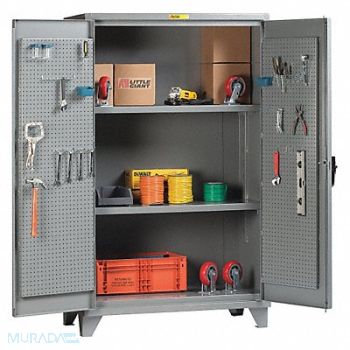LITTLE GIANT Shelving Pegboard Cabinet 78 H 60 W Gray, 34AV26