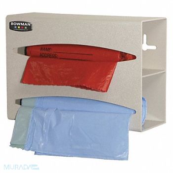 BOWMAN DISPENSERS Bag Dispenser Wall Mount 3-61/64, 34GE02