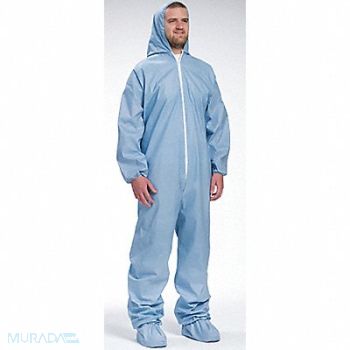 WEST CHESTER PROTECTIVE GEAR Hooded Coverall w/Boots Blue XL PK25, 34UJ65
