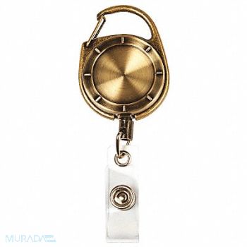 MYID ID Card Retractor Reel 23 in L Brass, 36JN30