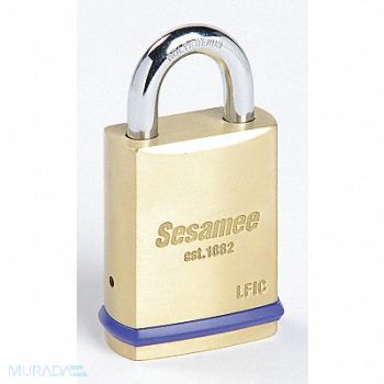 SESAMEE Keyed Padlock 25/32 in Rectangle Gold, 38EW95