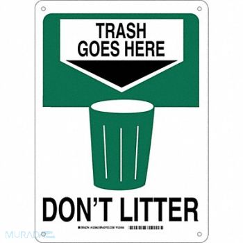 BRADY Facility Sign Alum 14 X10 Grn/Blk/Wht, 547M93