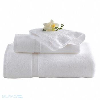 5 STAR HOTEL COLLECTION Wash Towel 13 x 13 In White PK48, 38W337