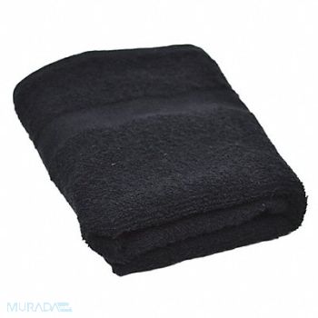 R R TEXTILE Hand Towel 16x27 In Black PK12, 38X627