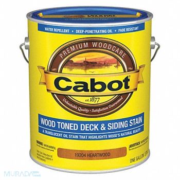 CABOT Exterior Stain Heartwood Toned Flat 1gal, 38Y044