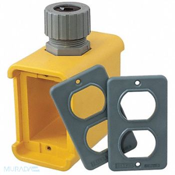 HUBBELL WIRING DEVICE-KELLEMS Portable Outlet Box 5.00 L Thermoplastic, 39EA06