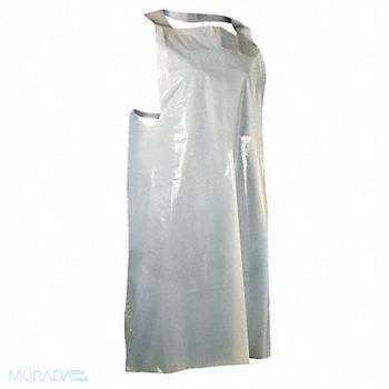 CELLUCAP Disposable Apron PE 28x46 White PK100, 39H973