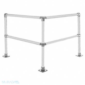 HOLLAENDER Handrail Corner Connector 8 Ft Aluminum, 39K865