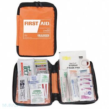 GRAINGER APPROVED First Aid Kit Bulk Orange 43 Pcs 25 Ppl, 39N832