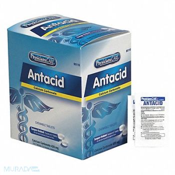 PHYSICIANSCARE Antacids and Indigestion Tablet PK125, 39N854