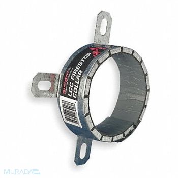 STI Firestop Pipe Collar Silv Steel 4.3 Dia., 3BE67