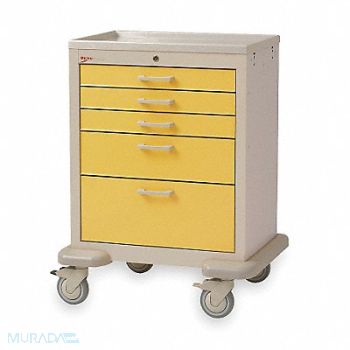 METRO Medical Cart Steel/Polymer Taupe/Yellow, 3CWF5