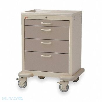 METRO Medical Cart Steel/Polymer Lt./Dk.Taupe, 3CWF6